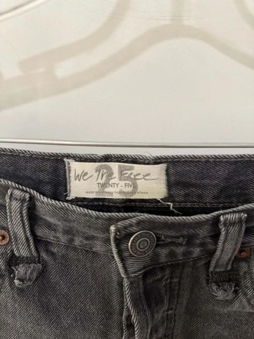 We The Free Free People Black Distressed Denim Cut-Off Shorts Size 25